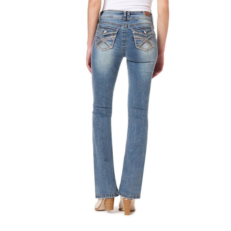 WallFlower Women's InstaStretch Luscious Curvy Bootcut Jeans, Galaxy, 9 - Image 2